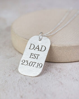 Sterling Silver Personalised Men's Dog Tag Necklace, 3 of 4