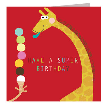 Giraffe Ice Cream Birthday Card, 2 of 4