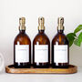 Set Of Three Amber Bathroom Bottles Choice Of Metal Pump Colour, thumbnail 1 of 11