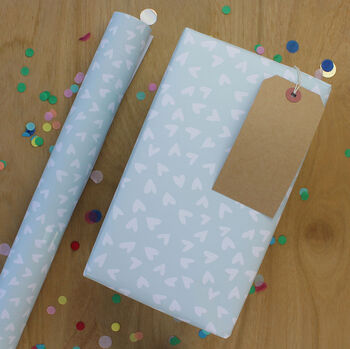 Gift Wrap Love Heart Design Pack Of Two With Tags, 2 of 2