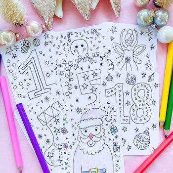 Children's Christmas Advent Colouring Cards, 4 of 6