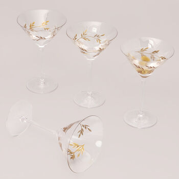 G Decor Set Of Four Botanical Martini Glasses, 2 of 4