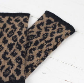 Leopard Knitted Wristwarmers, 6 of 12