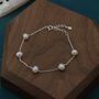 Sterling Silver Freshwater Pearl Beaded Bracelet, thumbnail 2 of 10