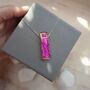 Shocking Pink Dichroic Glass Pendant Necklace, thumbnail 2 of 8