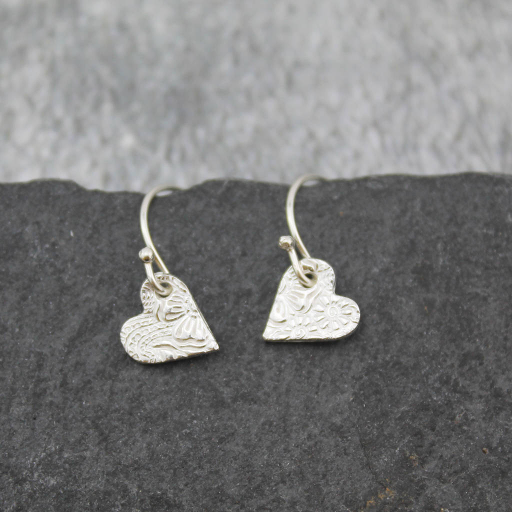 Small heart earrings silver Clearance