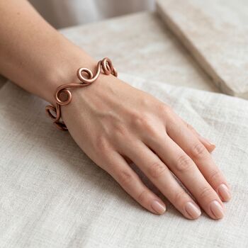 Handmade Twisted Copper Cuff Bracelet, 2 of 7