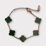 Rose Gold Green Clover Bracelet, thumbnail 1 of 6