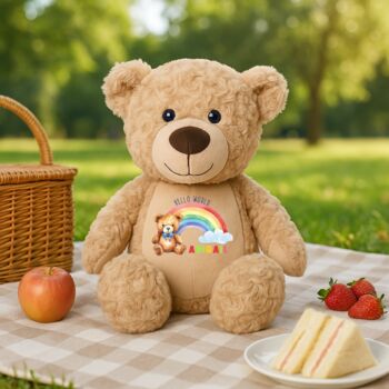 Personalised Hello World Rainbow Large Bear, 5 of 7