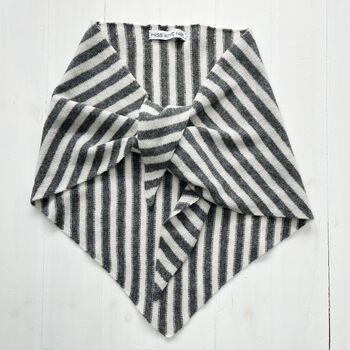 Lambswool Knitted Striped Triangle Scarf, 5 of 6