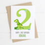 Personalised Children's Birthday Card Green Dinosaur, thumbnail 7 of 8
