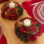 Two Winter Meadow Wreath Candle Holders, thumbnail 1 of 4
