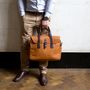 Leather Travel Laptop Briefcase Satchel, thumbnail 6 of 10
