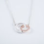 Rose Or Yellow Gold 9ct And Silver Unity Necklace, thumbnail 2 of 4