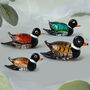 Set Of Four Hand Blown Glass Duck Ornaments, thumbnail 1 of 6