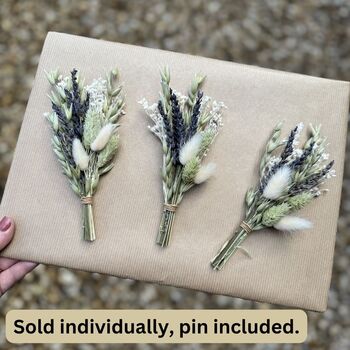 Dried Lavender Wedding Buttonhole, 2 of 2