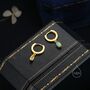 Sterling Silver Dangling Oval Aqua Green Opal Hoop Earrings, thumbnail 7 of 12