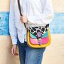 Vaani Multicoloured Saddle Crossbody Bag, thumbnail 3 of 11