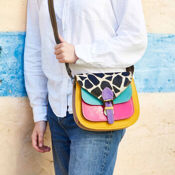 Vaani Multicoloured Saddle Crossbody Bag, 3 of 11