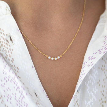 40th Birthday Dainty Pearl Bar Necklace, 2 of 8