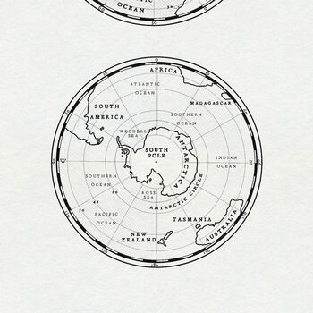 Arctic And Antarctica Map Print | Polar Artwork, 5 of 10