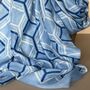 Hexagon Print Scarf In Blue, thumbnail 3 of 3