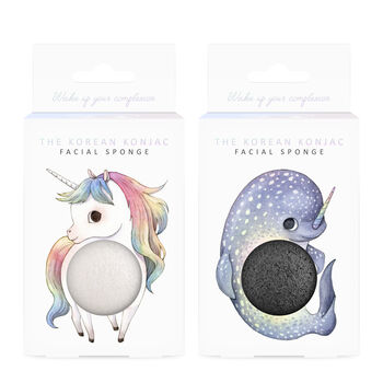 Mythical Duo Unicorn And Narwhal Konjac Sponges, 2 of 9