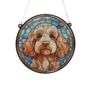 Cockapoo Golden Stained Glass Effect Suncatcher, thumbnail 2 of 3