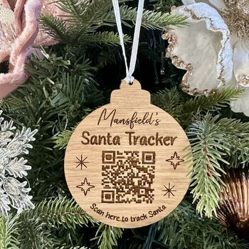 Personalised Santa Tracker Bauble, Hanging Decoration, 2 of 4