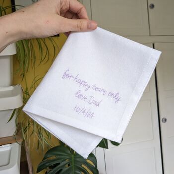 Personalised Hand Embroidered Handkerchief For Groom, 5 of 12