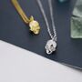 Death Skull Pendant Necklace In Sterling Silver, thumbnail 3 of 12