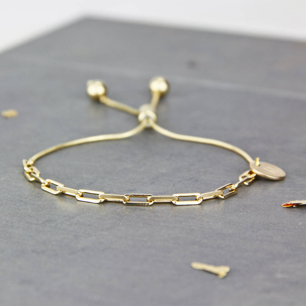 Gold Filled Link Chain Sliding Bracelet, 1 of 10