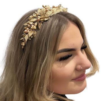 Gold Bohemian Bridal Headband, 3 of 7