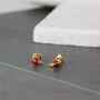 Girls Ladybug Enamel Stud Earrings, thumbnail 3 of 9