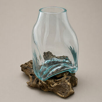 Molten Glass Terrarium On Wood, 4 of 5