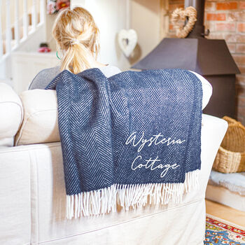 Personalised Wool Throw With Address, 2 of 7