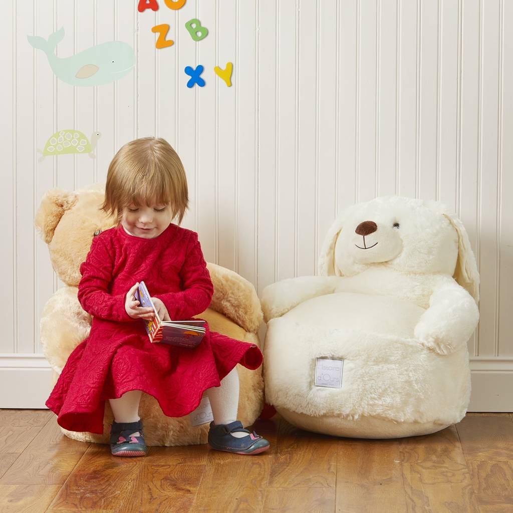 plush teddy bear chair