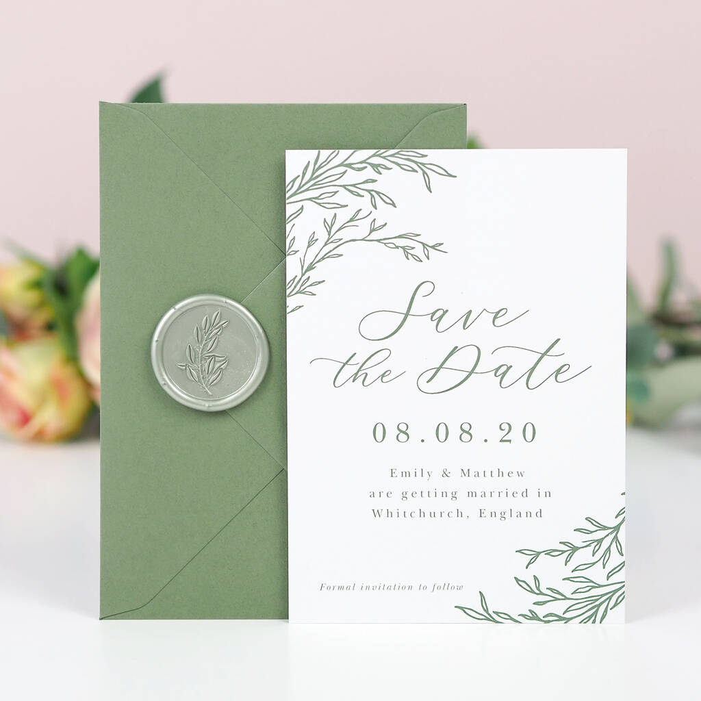 Delicate Foliage Wedding Save The Date Cards By Project