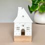 Porcelain Gingerbread House With Heart Tealight Holder, thumbnail 1 of 2