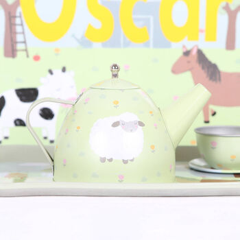 Toy Tea Set In A Personalised Bag, Choice Of Designs, 5 of 12