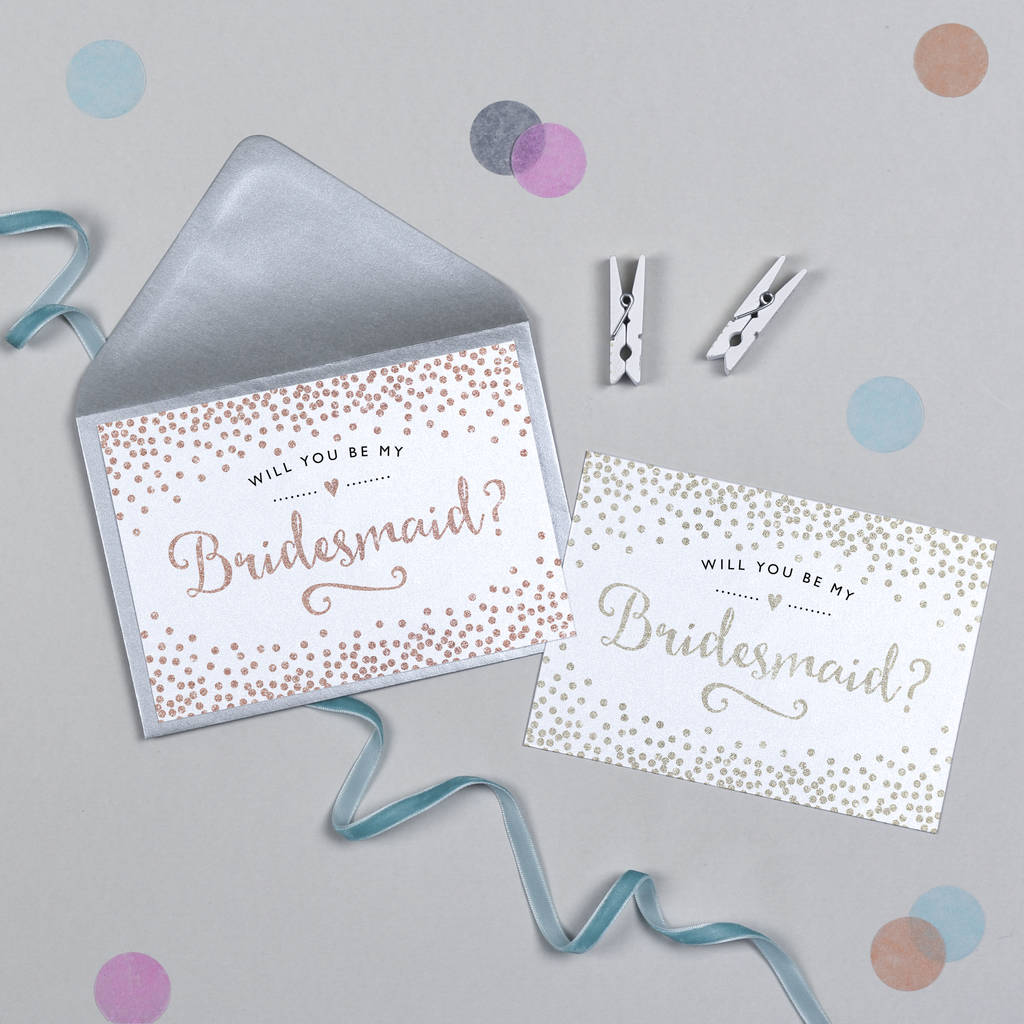 Glitter And Sparkle Will You Be My Bridesmaid Card, 1 of 2