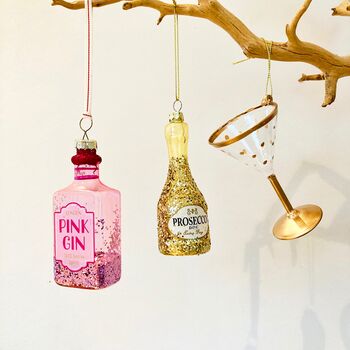 Pink Gin / Cocktail Hanging Christmas Tree Decoration, 2 of 7