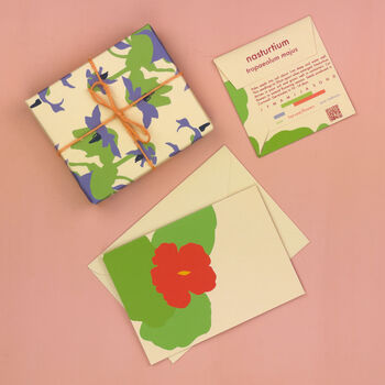 Floral Greetings Card With Borage Print And Seeds, 6 of 6