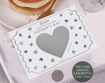 Personalised Father's Day Gift Scratch Voucher With Grey Heart Design, 3 of 3
