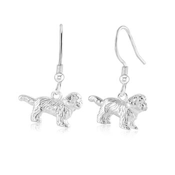 Sterling Silver Shih Tzu 3D Earrings, 2 of 5