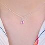 Personalised Girl's Sterling Silver Teardrop Birthstone Necklace, thumbnail 5 of 8