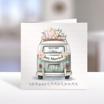 Camper Van Wedding Card Personalised, 5 of 5