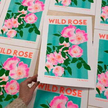 Wild Rose Floral Illustration Riso Print, 2 of 9