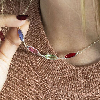 Oval Family Birthstone Link Necklace, 4 of 7