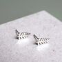 Sterling Silver Wiggly Tropical Leaf Stud Earrings, thumbnail 1 of 7
